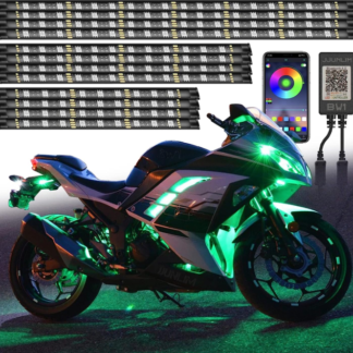 LED RGB de 12 tiras impermeables para motocicleta con control de aplicación